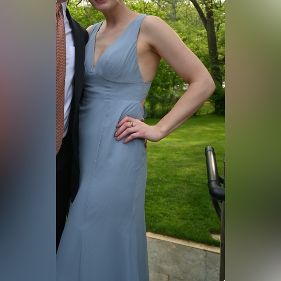 Azazie dusty Blue Maxi Dress - Picture 1 of 7